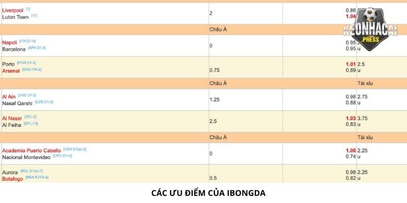 Các ưu điểm tại Ibongda