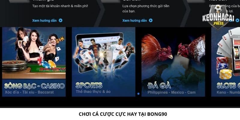 Chơi cá cược cực hay tại Bong90