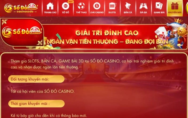 Cách để có thể nhận khuyến mãi Sodocasino